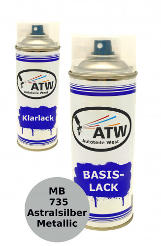 Autolack für Mercedes Benz 735 Astralsilber Metallic +400ml Klarlack Set